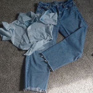 American EAGLE  Curvy Stonepipe JEANS Raw HEM Ankle Length